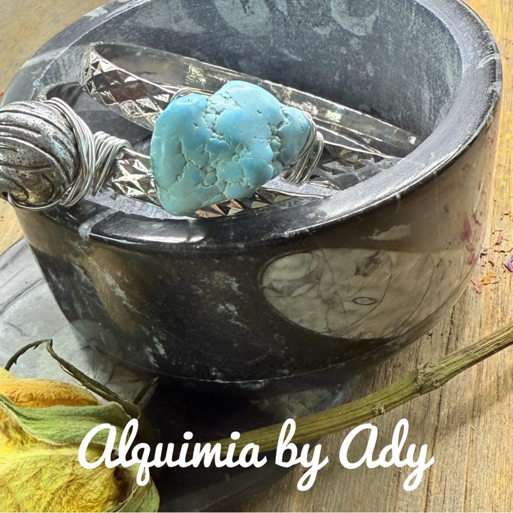 Turquoise Chunky Bracelets Bangle Stack - image 3